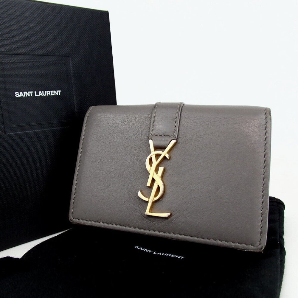 YVES SAINT LAURENT GBL459880・0119 YSL logo Tri-fold wallet leather Women